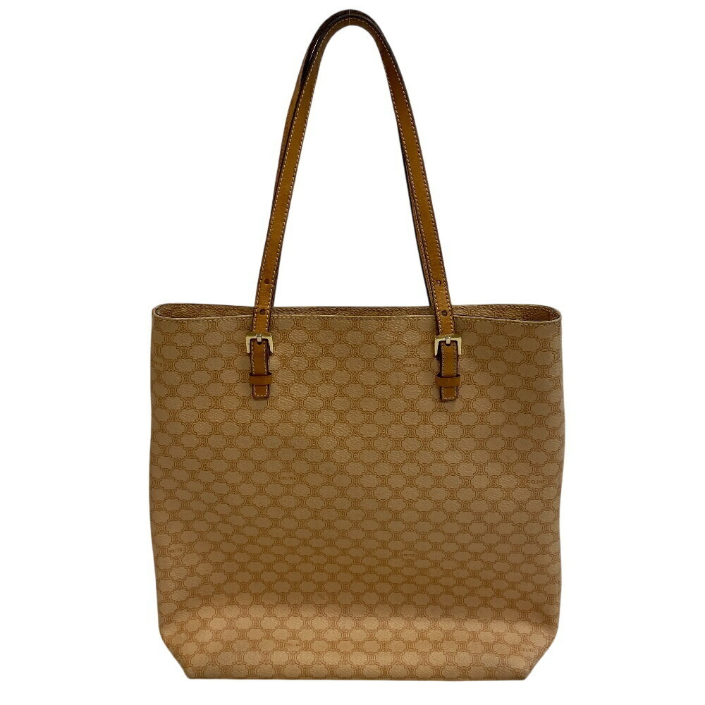 CELINE Macadam Shoulder Tote Bag Beige